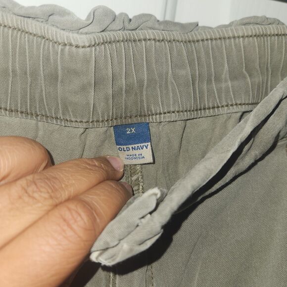 Old Navy Women’s Cotton Rayon Blend Green Elastic Waist Pants Size 2x Plus-size - Picture 3 of 6